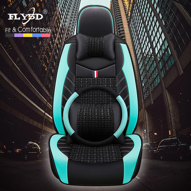 Fly5D Car Seat Covers of Leather Car Seat Covers Stylish and Alternative Full Set Protector Vehicle Cover for Most Cars