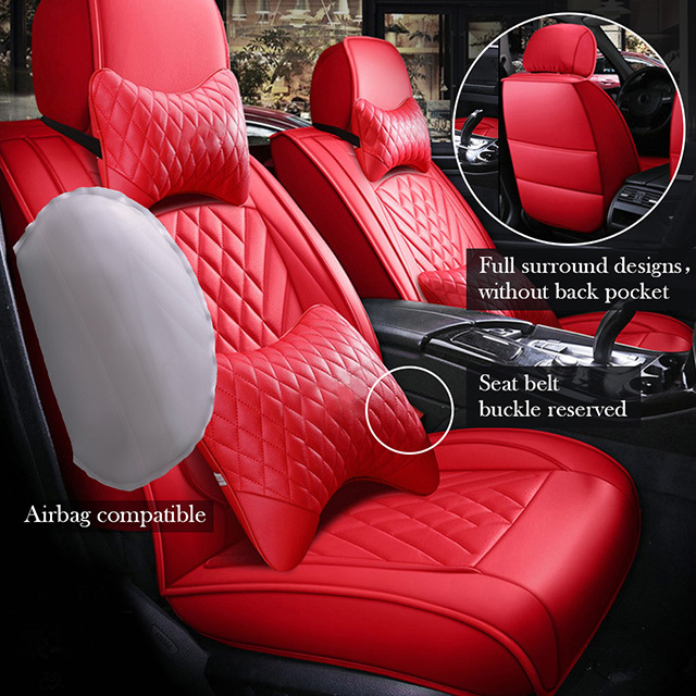 FLY5D Leather Car Seat Covers, Split Seat Protector for Car Seat Driver for Universal Car Seat Covers fit for 5-seat sedan like Toyota Corolla Camry