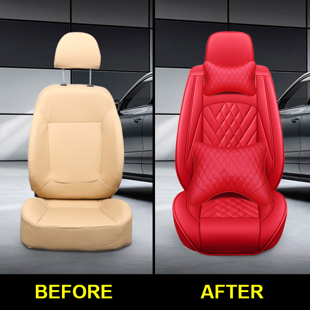 FLY5D Leather Car Seat Covers, Split Seat Protector for Car Seat Driver for Universal Car Seat Covers fit for 5-seat sedan like Toyota Corolla Camry