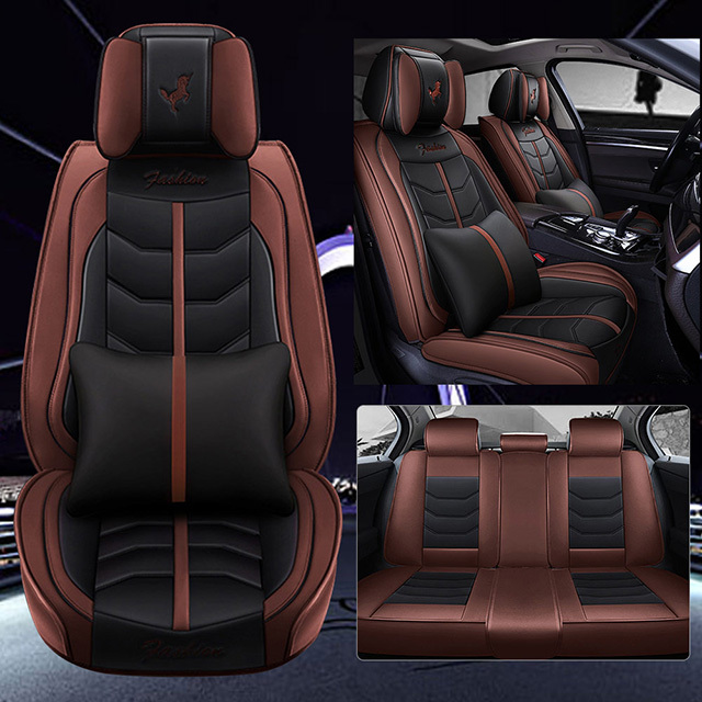 Fly5D Auto Seat Cover with Professional PU Leather Full Surround Durable, Comfortable and risistant, Fit for Most of 5 Seats Car