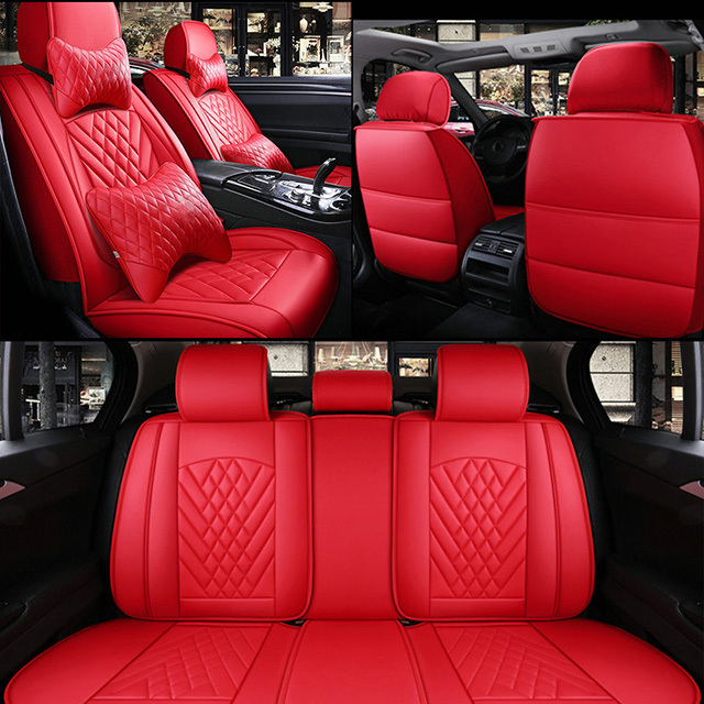FLY5D Leather Car Seat Covers, Split Seat Protector for Car Seat Driver for Universal Car Seat Covers fit for 5-seat sedan like Toyota Corolla Camry