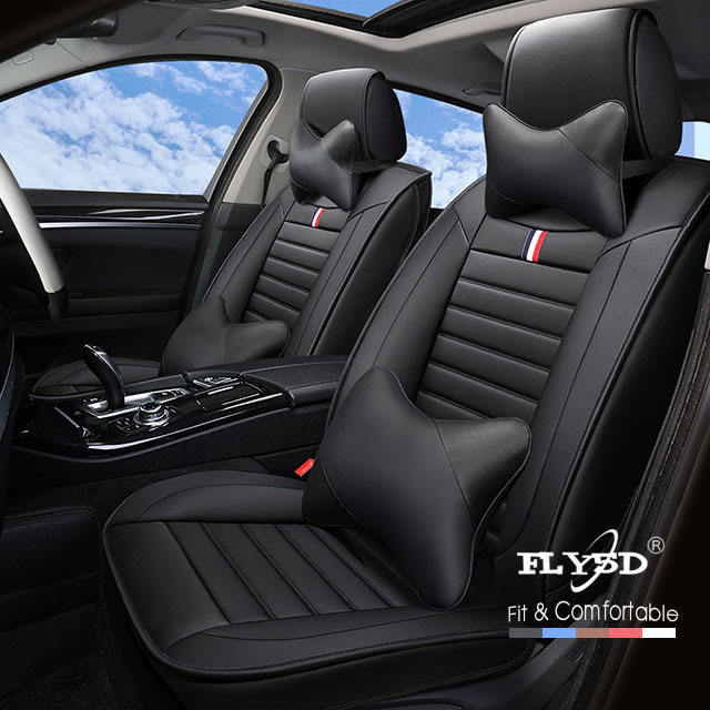 FLY5D Advanced PU Leather Car Seat Covers Wear Resistant Colorful Styles Compatible for Mainstream Cars.