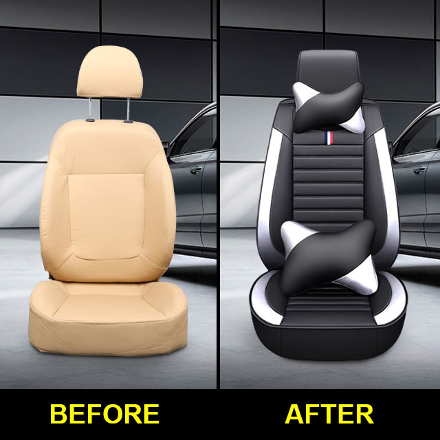 FLY5D Advanced PU Leather Car Seat Covers Wear Resistant Colorful Styles Compatible for Mainstream Cars.