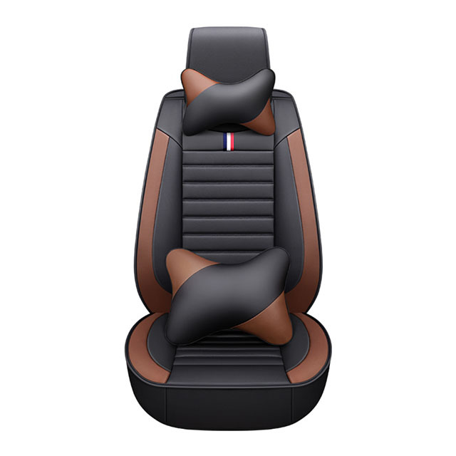 FLY5D Luxury PU Leather Car Seat Covers Wear Resistant Airbag Compatible for Mainstream Cars.