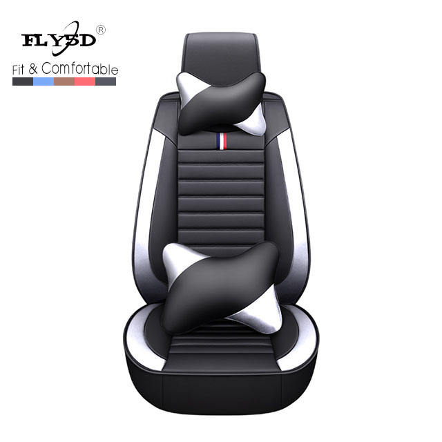 FLY5D Advanced PU Leather Car Seat Covers Wear Resistant Colorful Styles Compatible for Mainstream Cars.