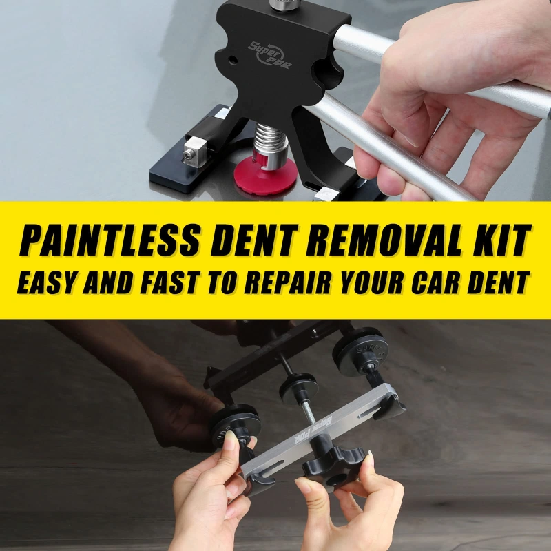 Super PDR Paintless Dents Repair Kit with Upgraded LED Reflection Board