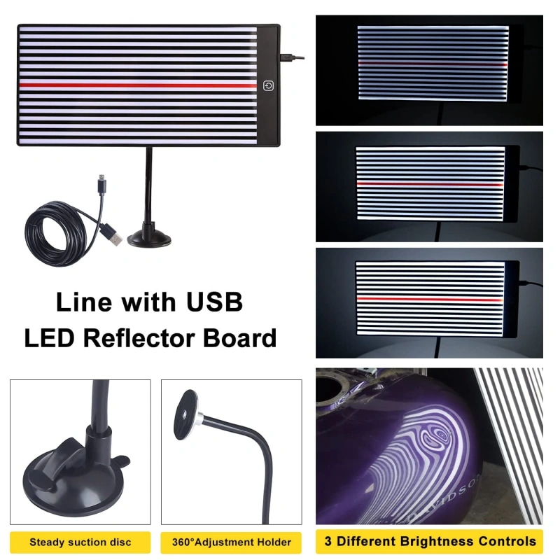 Super PDR Paintless Dents Repair Kit with Upgraded LED Reflection Board