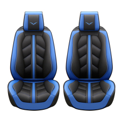 Super PDR Car Seat Covers for Front Seats, Waterproof Leather Seat Cover Set for Automotive, Premium Front Seat Protectors with Simple Installation, Disigned for Car, Truck, SUV etc, Black&Blue