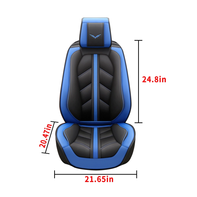 Super PDR Car Seat Covers for Front Seats, Waterproof Leather Seat Cover Set for Automotive, Premium Front Seat Protectors with Simple Installation, Disigned for Car, Truck, SUV etc, Black&Blue