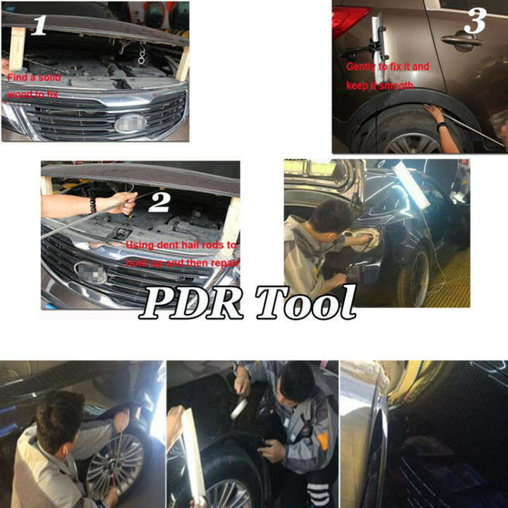 PDR Car Dent Repair Tools Dent Lifter LED Line Board Crewbars Rubber Hammer Pump Wedge Dent Removal Tools Induction Heater Tool
