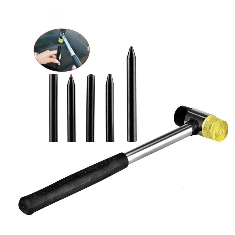 Super PDR Professional rubber hammer black tabs dent puller pdr car paint less dent repair tool with red tool bag