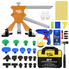 Super pdr tools glue pulling kit with cleaner spray glue adhesive remover car body dent lifter hail removal tool set