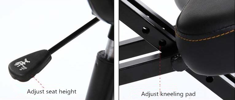 Ergonomically Designed Knee Chair with Back and Handle Office Kneeling Chair Ergonomic Posture Leather Black Chair With Caster