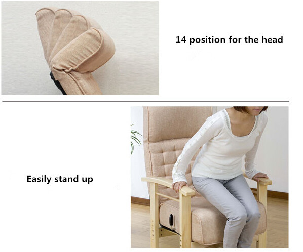 Japanese Style Low Chair Folding Furniture Legs Height Adjustable Lazy Armchair For Elderly Home Living Room Foldable Chair