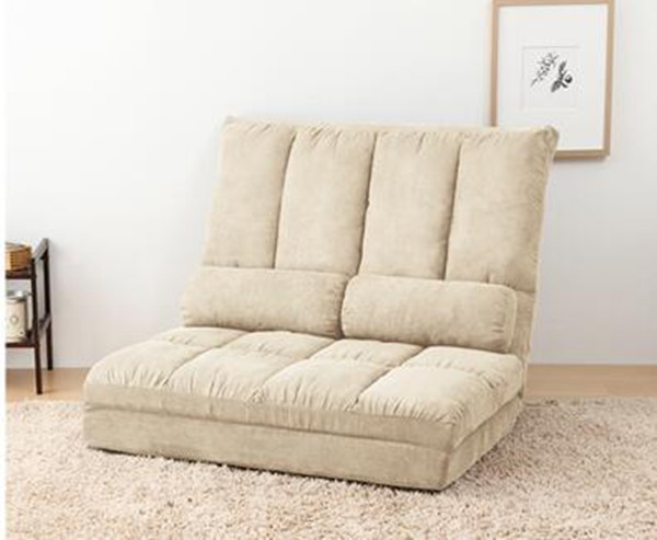 Contemporary Floor Folding Sofa Bed Adjustable Lounge Mattress Lazy Couch with pillows Convertible Fabric Flip Sleeper Lounger