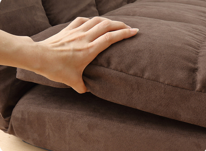 Contemporary Floor Folding Sofa Bed Adjustable Lounge Mattress Lazy Couch with pillows Convertible Fabric Flip Sleeper Lounger