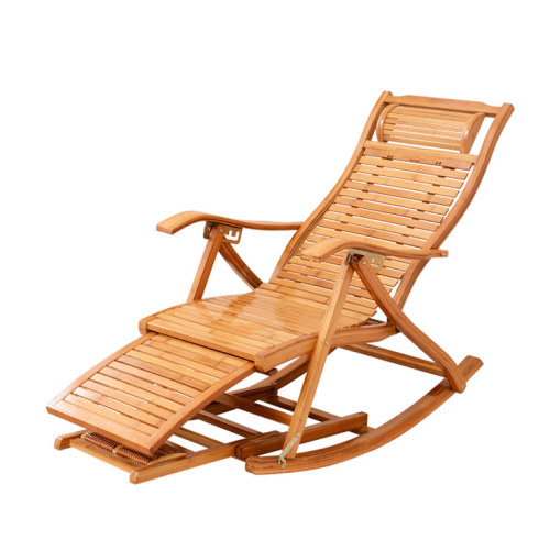 Modern Rocking Chair Bamboo Furniture Outdoor/Indoor Rocker Reclining Back Recliner Mechanical Bamboo Rocking Chairs Cushions