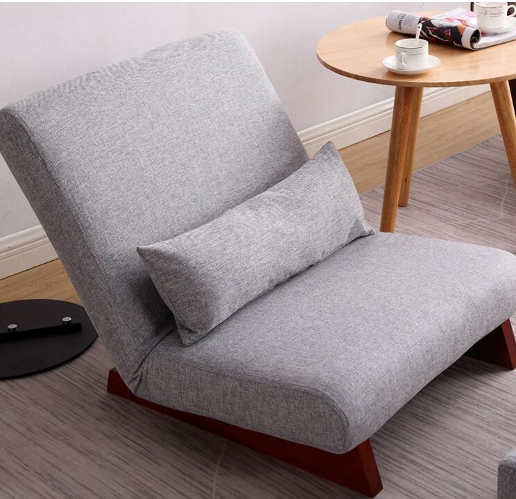 Floor Folding Single Sofa Chair With Ottoman Japanese Style Lounge Recliner Occasional Accent Chair For Living Room Furniture