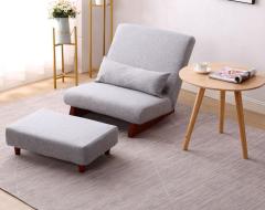Floor Folding Single Sofa Chair With Ottoman Japanese Style Lounge Recliner Occasional Accent Chair For Living Room Furniture