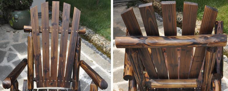 Outdoor Furniture Wooden Rocking Chair Rustic American Country Style Antique Vintage Adult Large Garden Rocker Armchair Rocker