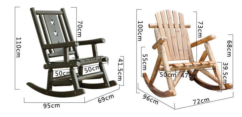 Outdoor Furniture Wooden Rocking Chair Rustic American Country Style Antique Vintage Adult Large Garden Rocker Armchair Rocker