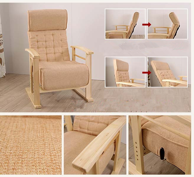 Japanese Style Low Chair Folding Furniture Legs Height Adjustable Lazy Armchair For Elderly Home Living Room Foldable Chair