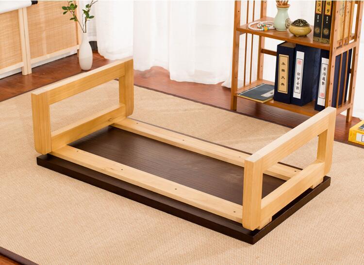 Modern Style Coffee Table Wooden Legs Foldable Rectangle 110/120cm Multi-function Wood Tea Table for Living Room Cocktail Table