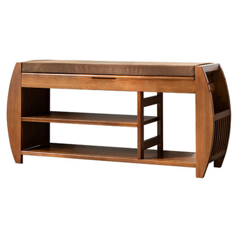 Bamboo Shoe Bench Rack W Removable Cushion Hidden Storage Compartment Side Drawer Entryway Shoe Storage Organizer Shoe Cabinet