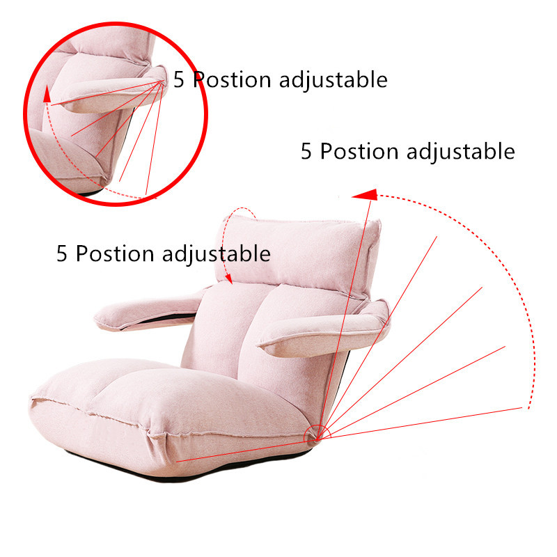 Floor Foldable Relax Sofa Recliner Chair Folding Chaise Living Room Furniture Modern Reclining Leisure Chair Fabric Upholstery