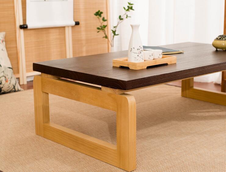 Modern Style Coffee Table Wooden Legs Foldable Rectangle 110/120cm Multi-function Wood Tea Table for Living Room Cocktail Table
