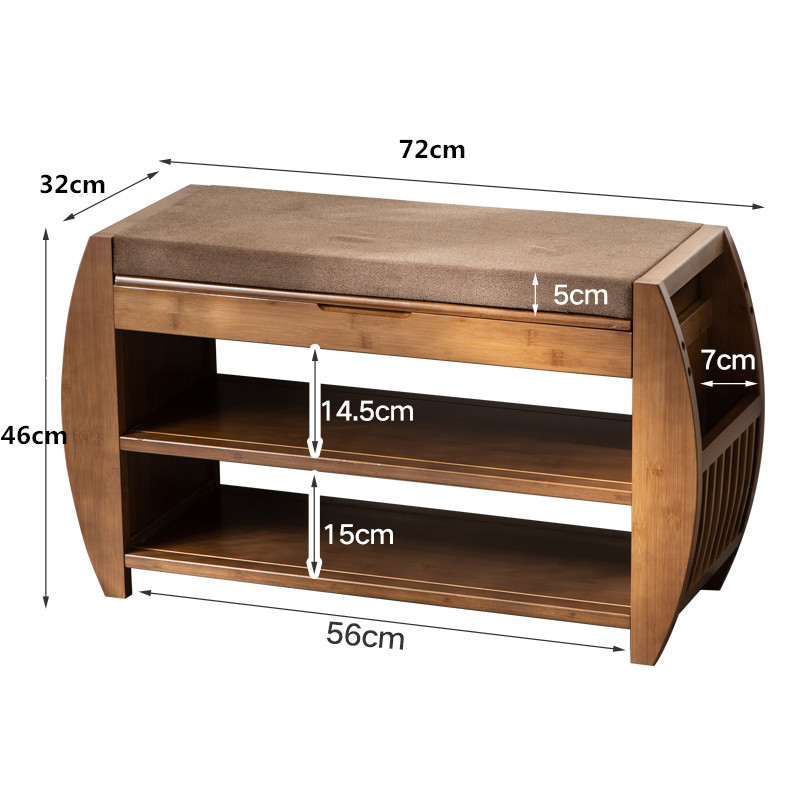 Bamboo Shoe Bench Rack W Removable Cushion Hidden Storage Compartment Side Drawer Entryway Shoe Storage Organizer Shoe Cabinet