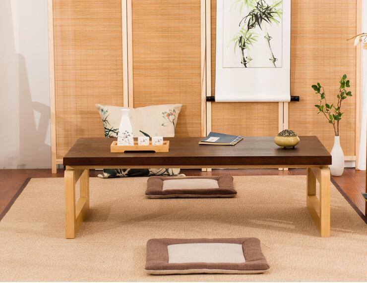 Modern Style Coffee Table Wooden Legs Foldable Rectangle 110/120cm Multi-function Wood Tea Table for Living Room Cocktail Table