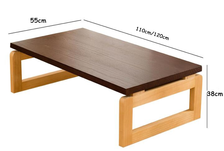 Modern Style Coffee Table Wooden Legs Foldable Rectangle 110/120cm Multi-function Wood Tea Table for Living Room Cocktail Table