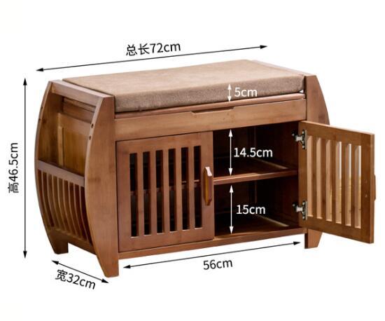 100% Natural Bamboo Shoe Rack Storage Cabinet With 2-Door Hallway Entryway Furniture Organizer Storage Entrance Cabinet Stand