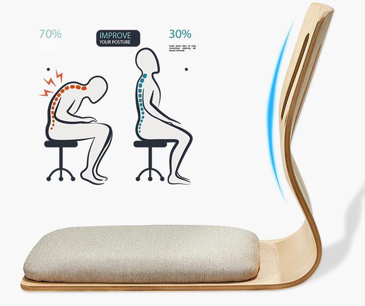 4pcs/lot 2022 New Design Japanese Legless Zaisu Chair Beige Cushion Seat Living Room Furniture Asian Tatami Floor Chair Wood