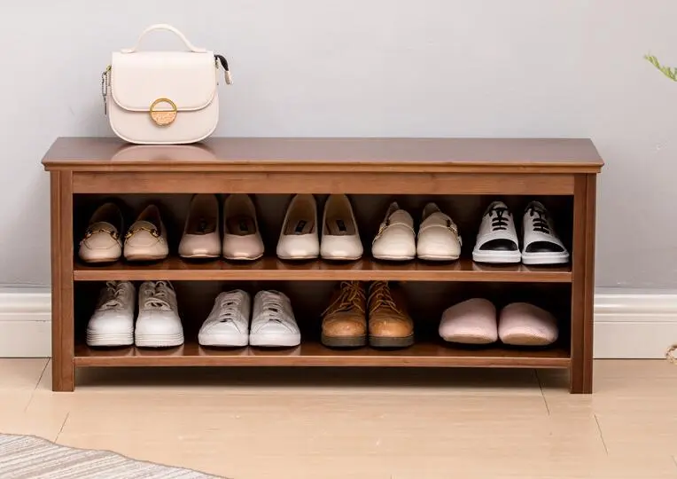 Bamboo Shoe Rack & Shoe Bench Entryway Storage Organizer Multi Function for Hallway Bathroom Living Room Corridor and Garden