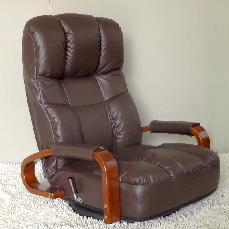 Floor Swivel Recliner Chair 360 Degree Rotation Living Room Furniture Modern Japanese Design Leather ArmChair Chaise Lounge