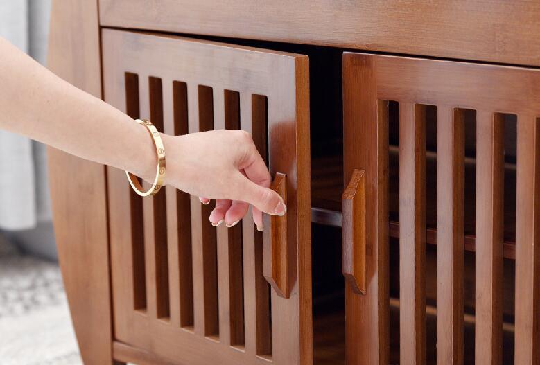 100% Natural Bamboo Shoe Rack Storage Cabinet With 2-Door Hallway Entryway Furniture Organizer Storage Entrance Cabinet Stand