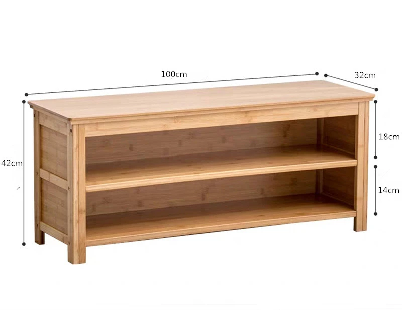 Bamboo Shoe Rack & Shoe Bench Entryway Storage Organizer Multi Function for Hallway Bathroom Living Room Corridor and Garden