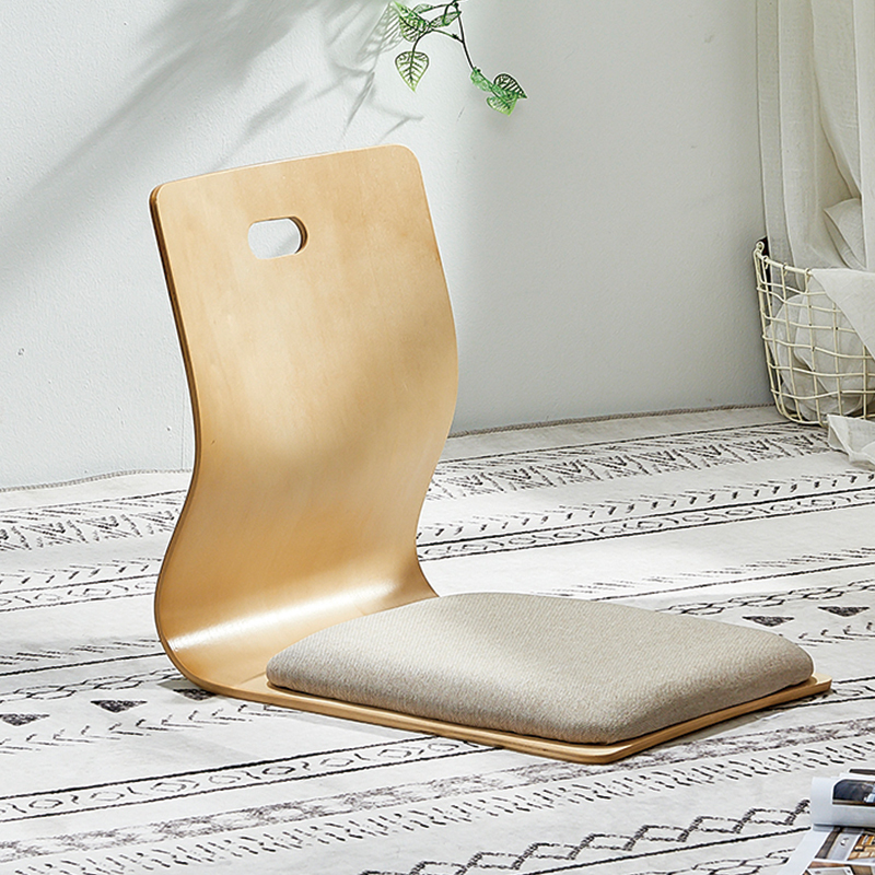 4pcs/lot 2022 New Design Japanese Legless Zaisu Chair Beige Cushion Seat Living Room Furniture Asian Tatami Floor Chair Wood
