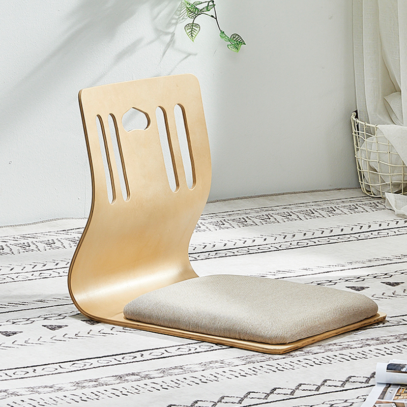 4pcs/lot 2022 New Design Japanese Legless Zaisu Chair Beige Cushion Seat Living Room Furniture Asian Tatami Floor Chair Wood