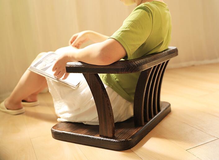 Japanese Style Solid Wood Floor Chair Armchair Tatami Meditation Zaisu Legless Chair Seating For Gaming,Reading,Watching TV