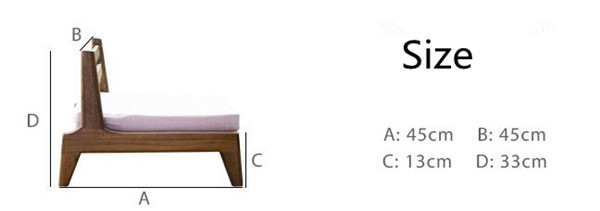 Wood Japanese Zaisu Floor Tatami Chair with Back Support Great for Reading Games Meditating Balcony Home Living Room Furniture