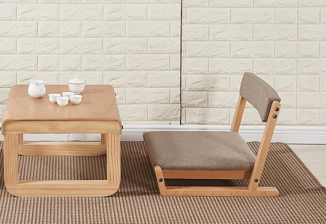 Wood Tatami Zaisu Legless Chair Floor Seating Great for Meditation Games Reading Watching TV Living Room Furniture Accent Chair