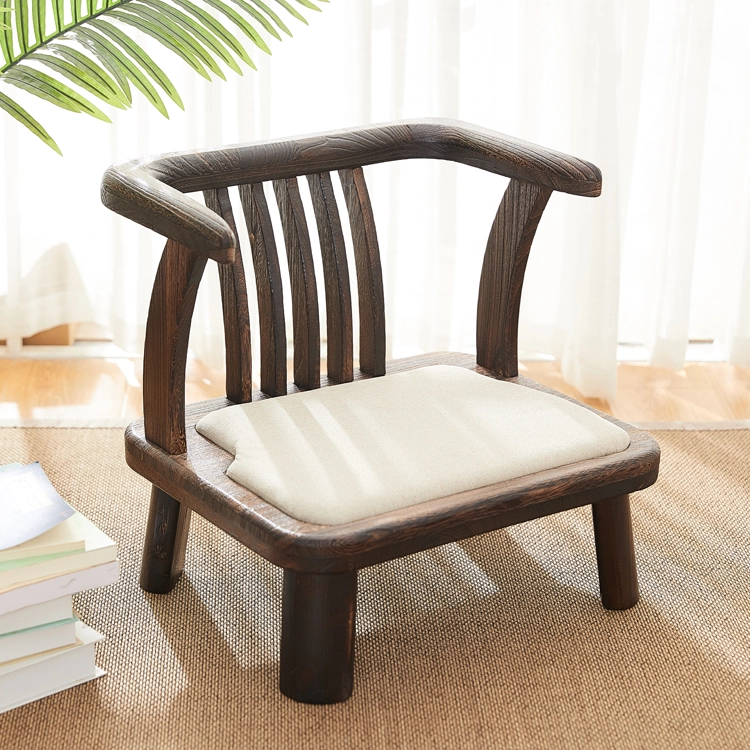 Japan Low Seat Japanese Tatami Meditation Zaisu Chair with Backrest for Living Room Bed Couch Reading Balcony Accent Furniture