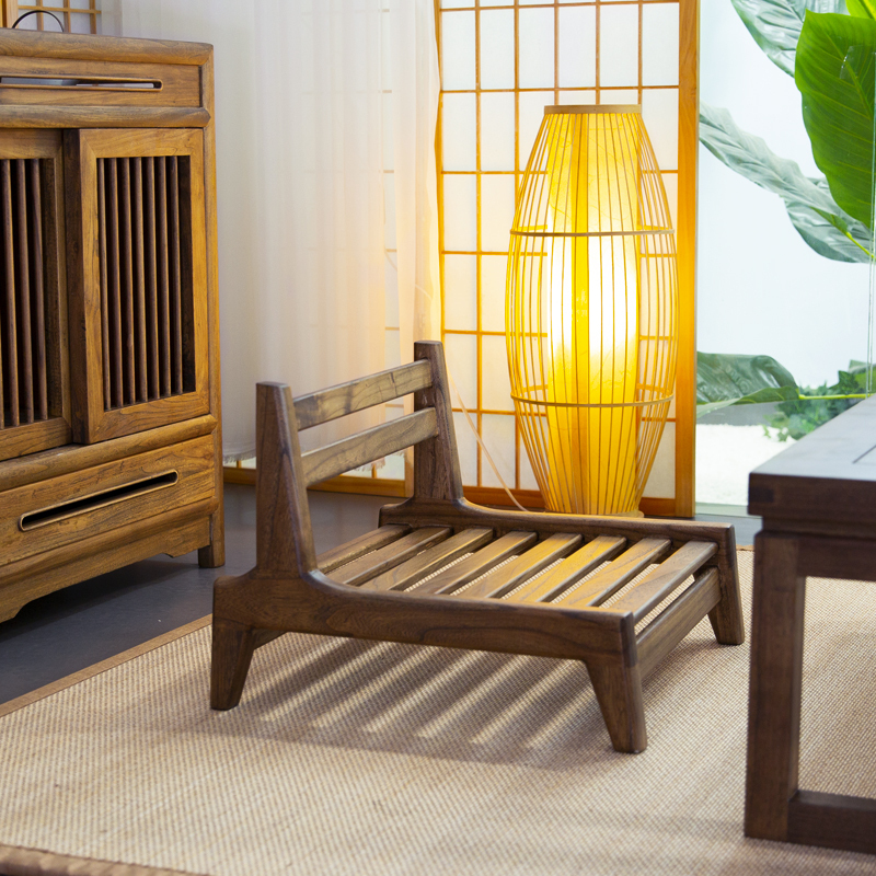 Wood Japanese Zaisu Floor Tatami Chair with Back Support Great for Reading Games Meditating Balcony Home Living Room Furniture