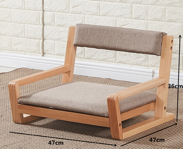 Wood Tatami Zaisu Legless Chair Floor Seating Great for Meditation Games Reading Watching TV Living Room Furniture Accent Chair