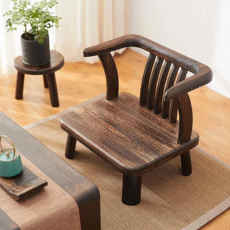 Japan Low Seat Japanese Tatami Meditation Zaisu Chair with Backrest for Living Room Bed Couch Reading Balcony Accent Furniture