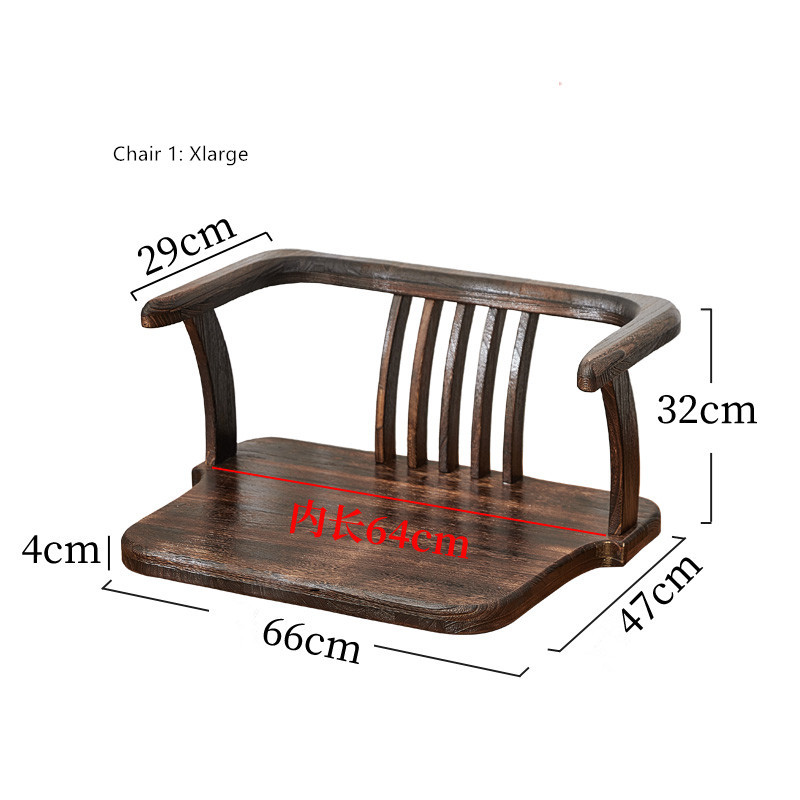 Japanese Style Solid Wood Floor Chair Armchair Tatami Meditation Zaisu Legless Chair Seating For Gaming,Reading,Watching TV