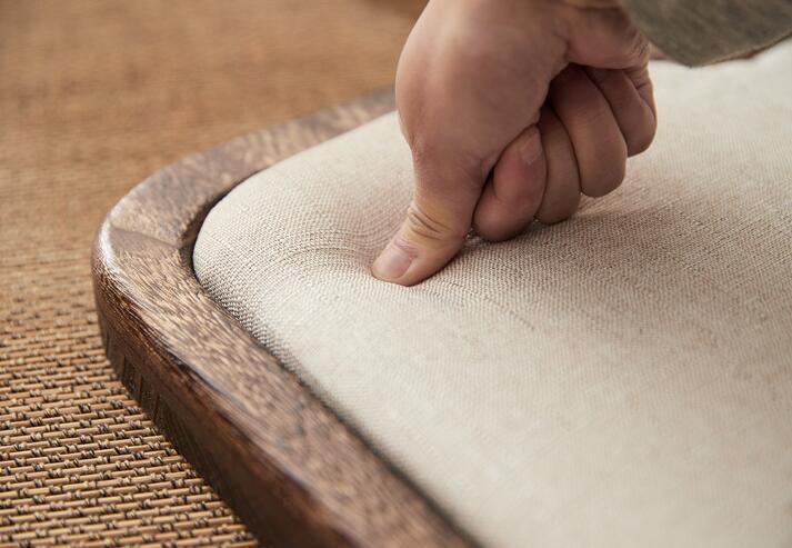 Japanese Style Solid Wood Floor Chair Armchair With Seat Cushion Tatami Zaisu Legless Chair Seating Gaming Reading Watching TV